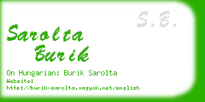 sarolta burik business card